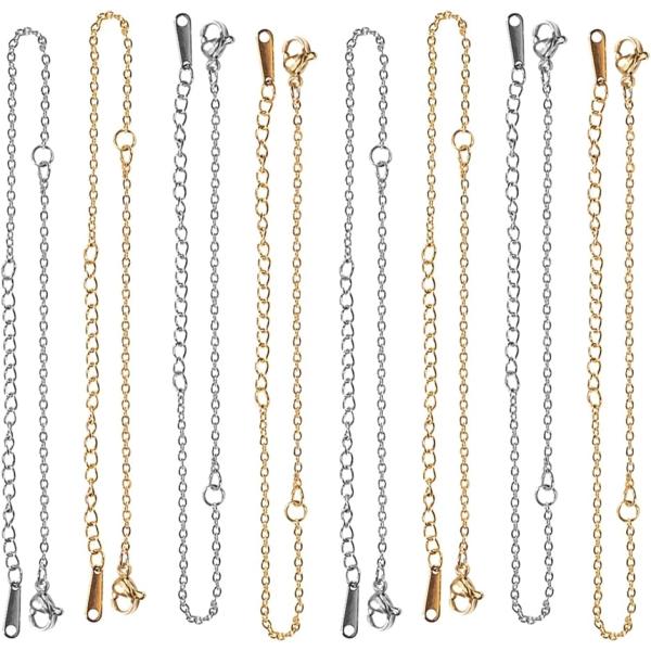 10本 2色 12.7〜13.4cm 調整可能ブレスレット 201ステンレス製ブレスレット ケーブル...