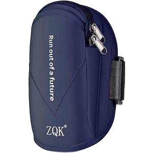 スマホポーチ アームバンド ジョギング モバイル ハンドバッグ 携帯電話ホルダー アウトドア スポーツ ジム ウォーキング MDM( ネイビー)