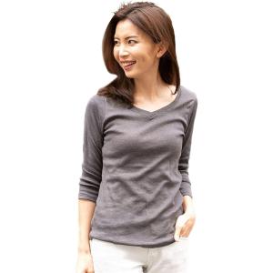 アスペルシオ フライス Tシャツ レディース ロングt ロンt ロングシャツ (#2 Vネック8分袖...