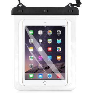 タブレット iPad 透明 防水ケース 7-10インチ対応 沐浴 風呂 雨天 アウトドア キャンプ キッチン( 白色)