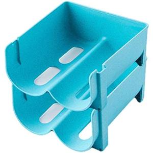 ドリンクホルダー ペットボトルホルダー 缶ビールホルダー キャビネット 冷蔵庫ボトルホルダー ワインラック 冷蔵庫転倒防止( ブルー)