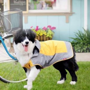 小型・中型・大型犬 レインコート 犬用レインコート レインカバー フード付き( イエロー,  M)
