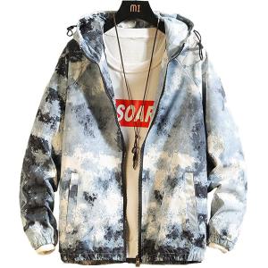 エンプティオ フード付き ジップアップ ウインドブレーカー メンズ