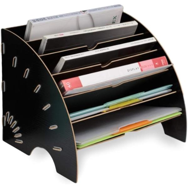 ファイルボックス A4トレー 木製 卓上収納 ファイルラック 書類トレー デスクトレー 簡単組み立て...