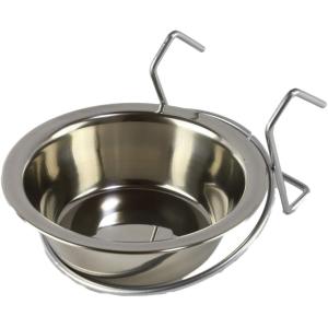 ペットボウル ハンガーボウル ペット食器 餌皿 フードボウル 犬 給餌器 給水器 ケージ 取付 引っ掛け フック(シルバー)