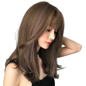 ロングカール ストレート フルウィッグ 耐熱ファイバー ウィッグネット付 コスプレ ロングストレート オシャレ