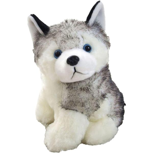 ハスキー 犬 小さい ぬいぐるみ ブルーアイ かわいい 人形 ギフト 贈り物( 24cm)