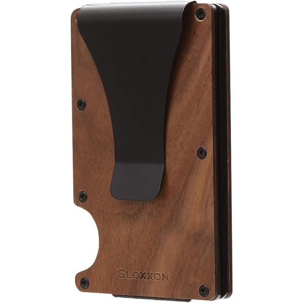 クレジットカードケース マネークリップ 軽量 大容量 コンパクト スキミング防止 天然木 カード入れ...