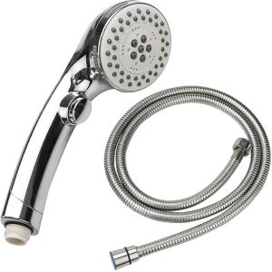 【互換品】AINetJP シャワーホース付き シャワーヘッド 5段階 水圧調節可能 止水ボタン 取り付け簡単 国際汎用基準G1/2