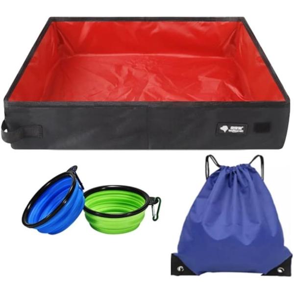 ペット防災3種類セット 防水トイレ ペットボウルx2 ナップサック 猫 犬 携帯用 防災グッズ お出...