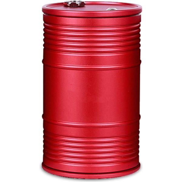 灰皿 車 ふた付き ドラム缶 携帯灰皿 赤( 赤)