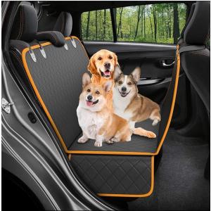 【互換品】 ペット用 犬 防水(ブラックxオレンジ,  収納時：35cmx25cmx5cm、オープン時：145cmx134cmx0.5cm)