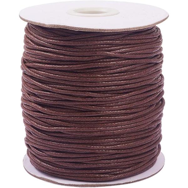 PandaHall Elite ワックスコード 1.5mm MDM( 茶色 1.5mm 100m, ...