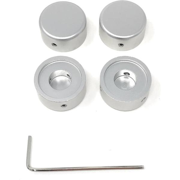 エフェクター用 メタル スイッチハット キャップ シルバー 4個セット( 銀)