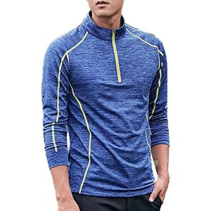 メンズ ハーフジップ トレッキング シャツ 吸汗 速乾 ドライ 長袖