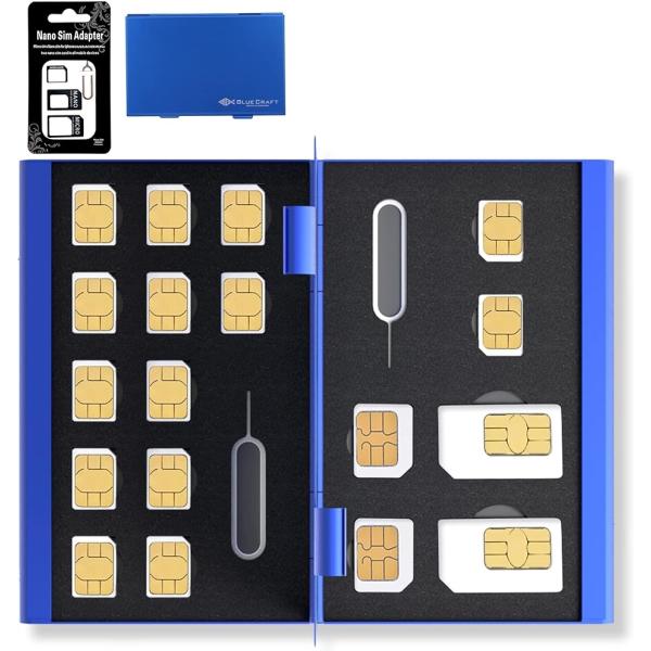 BLUECRAFT SIMカードケース 最大18枚収納 2枚 microSIM nanoSIM 14...