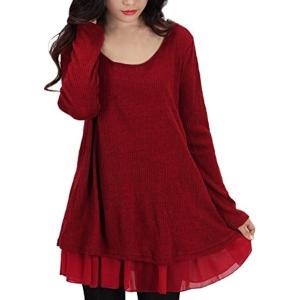 長袖 ひざ上 フリル リボン ワンピース