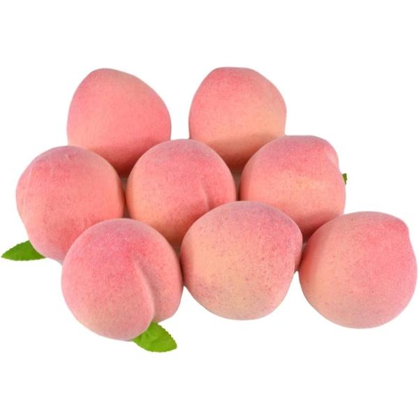 食品サンプル 桃 ピーチ ディスプレイ インテリア 小物 模型 展示 デッサン フェイク 8個 セッ...