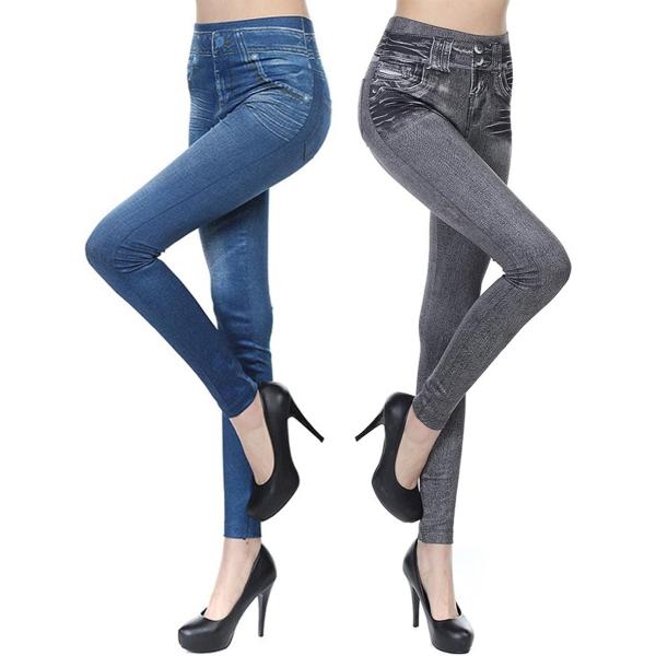 ロージーROSY ２色セット デニム風 美脚 レギンス パンツ スパッツ スキニー(ベーシック ( ...