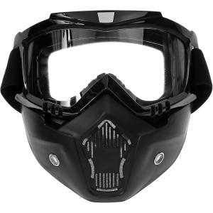 バイク用 ヘルメットマスク 取り外し可能 フェイスマスクバイクゴーグル 目保護 UVカット オートバイ 防塵 耐久性 軽量 (クリアー)