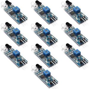 Arduino用 IR赤外線障害物回避 センサモジュール アルドゥイーノ スマート カー ロボット用 10PCSセット( ブラック)