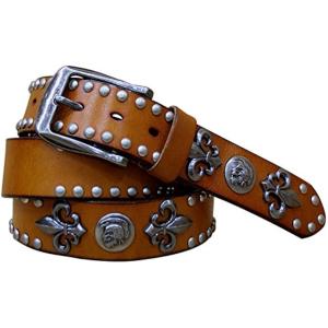 ベルト メンズ 本革 スカル クロス 十字架 ドクロ スタッズ 鋲 レザー
