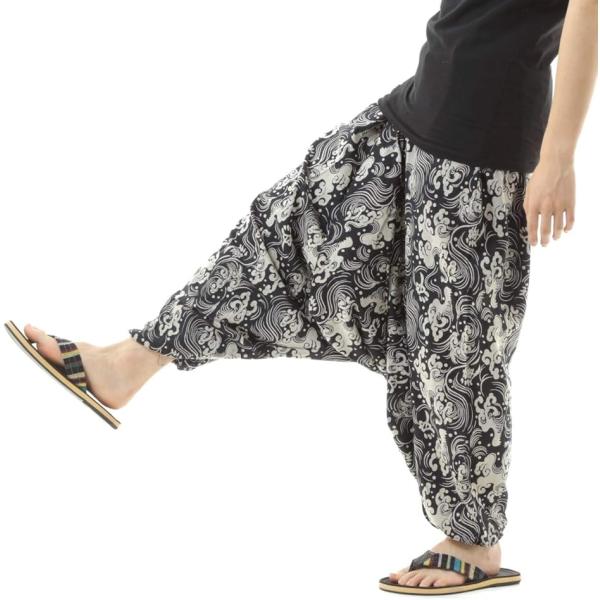 OKI オキ サルエルパンツ アラジンパンツ タイパンツ メンズ レディース ユニセックス (C, ...