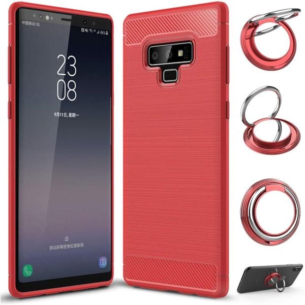 スマホリングスタンド付 ケース カバー Qi充電対応 炭素繊維 TPU( Samsung Galax...