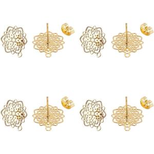 約10個 17x14.5mm スタッドピアス ピアスパーツ 304ステンレス製 スタッドイヤリング