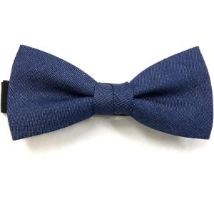 日本製セミバタフライ コットン デニム グレンチェック 蝶ネクタイ(ネイビー,  Free Size...