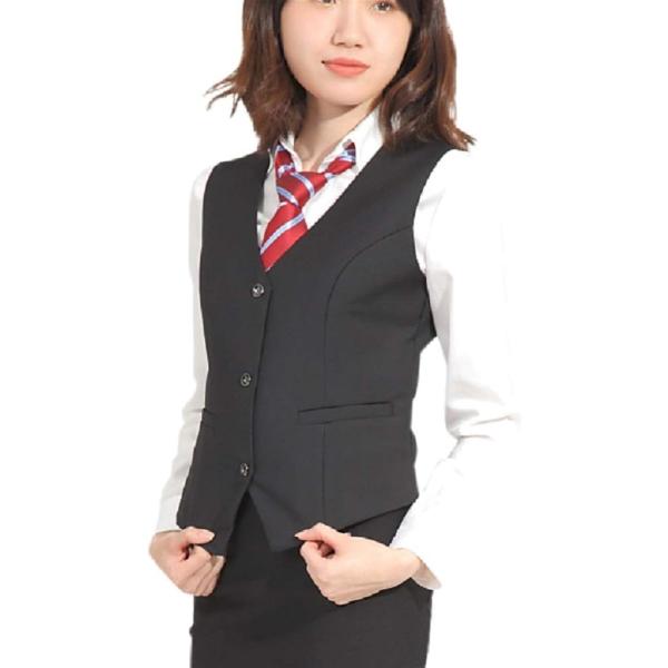 ベスト レディース フォーマル ビジネス オフィスレディ 事務服 会社制服 e369( ブラック, ...