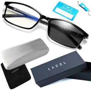 ラクル ブルーライトカット 調光メガネ 3イン1 軽量 17グラム
