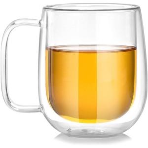 ダブルウォール グラス マグカップ 二重構造 耐熱 300ml 1個( 1個)