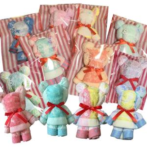 タオル ハンドタオル タオルハンカチ 12個 セット プチギフト 結婚式 お返し 粗品 柄おまかせ タオルベア( マルチ)