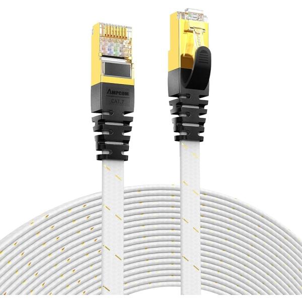 CAT7準拠STP 高速LANケーブル 10Gbps/600MHz RJ45 フラットインターネット...