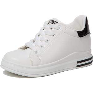 カエナリエ レディース 厚底 ローカット スニーカー 白 インヒール