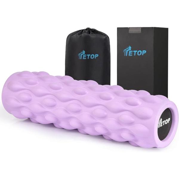フォームローラー 500KG耐荷重 ストレッチローラー マッサージ ヨガポール 軽い( パープル, ...
