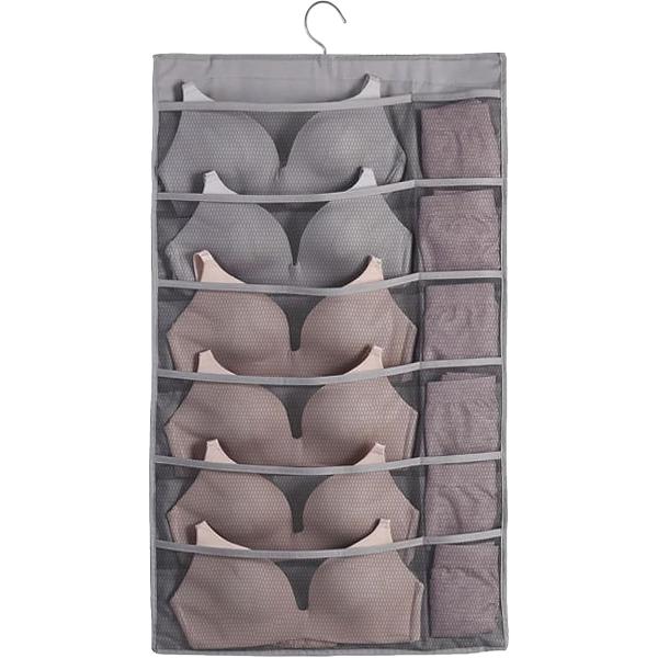 下着 収納 ウォールポケット 壁掛け 両面収納 ブラジャー 吊り下げ収納 小物収納 大容量 折り畳み...