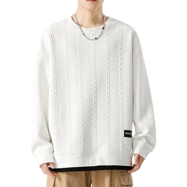 おしゃれxスッキリ 重ね着風 メンズ トレーナー トップス カットソー 長袖 スウェット 長袖tシャ...