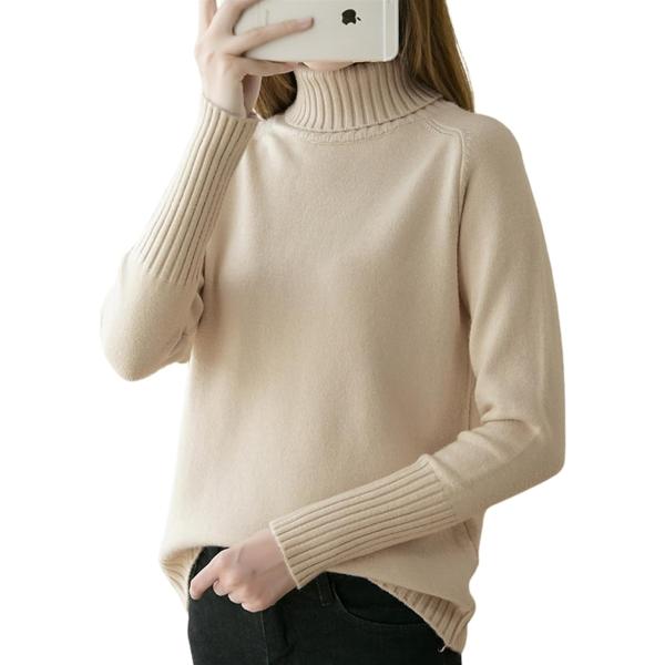 セーター レディース 秋冬 タートルネック リブニット トップス 長袖 プルオーバー あったか 無地...