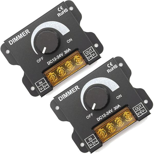 LED調光器 テープ コントローラー スイッチ DC12-24V 30A ディマースイッチ ボリュー...