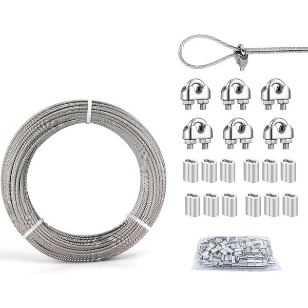 【Yahoo!ランキング1位入賞】同舟 ワイヤー 2mmワイヤーロープ (シルバー,  長さ15ｍ ...