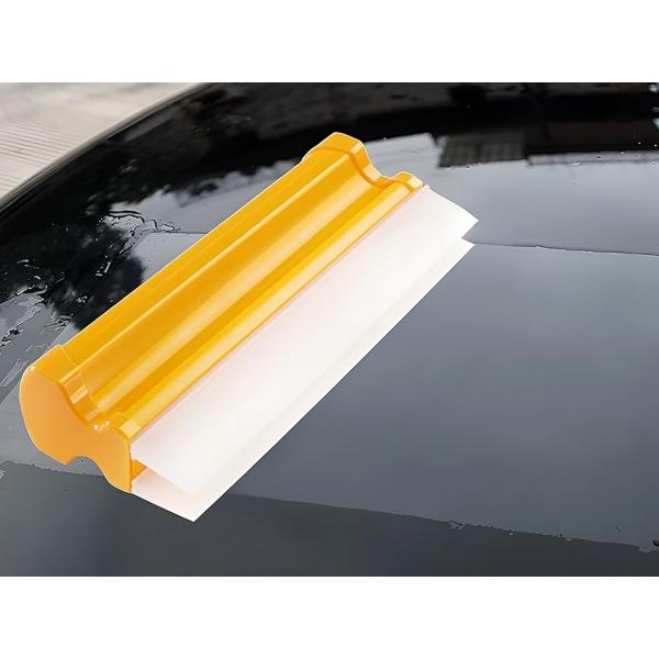 洗車 スクイージー スクレーパー ワイパー ブレード 水切り シリコン 洗車用品 (オレンジ ダブル...