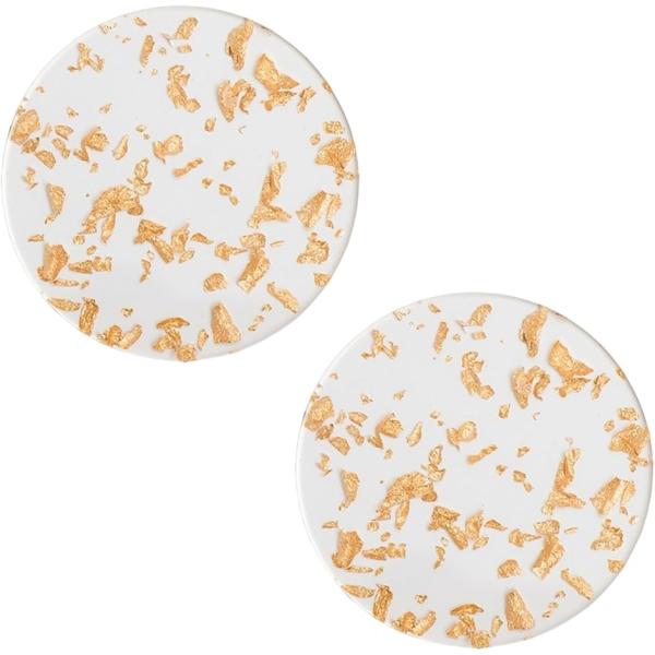 ゴールド アクリル コースター 2枚セット 金箔 円形 洗える 茶たく コップ敷き 丸形 インテリア...