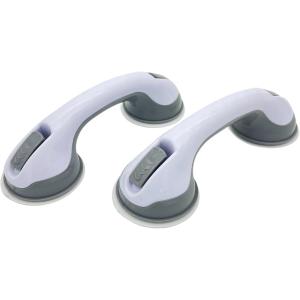 吸盤 取っ手 ドアハンドル 手すり 強力吸盤 介護 セーフティ マルチグリップ 風呂 高齢者 2個セット( ホワイト)