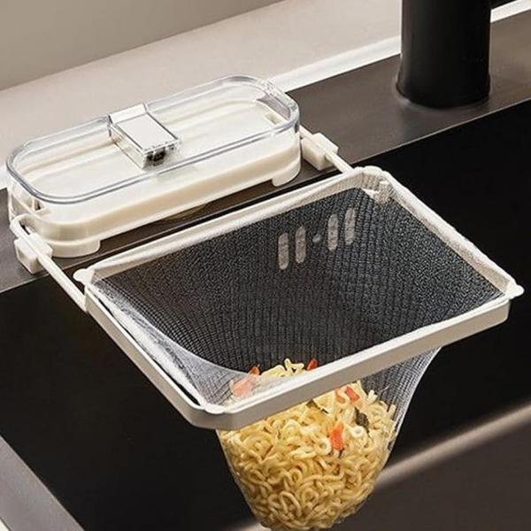 生ゴミネットセット ネット50枚付き 三角コーナー要らず 吸盤吸着式 省スペース MDM(ホワイト,...