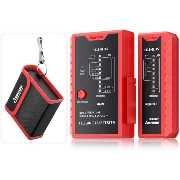 LANケーブルテスター RJ45 8P8C/RJ11 6P2C/RJ12 6P6C UTP STP ...