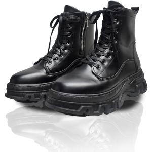 バイクブーツ ライディングブーツ ライダースブーツ PUレザー サイド