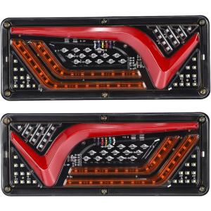 V字型 トラック LED テールランプ 左右セット 流れる シーケンシャル ウインカー 24V チューブ ふそう 日野 等( 33cm)｜horikku