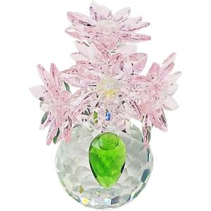 クリスタルガラス 水晶玉 蓮の花 ロータス サンキャッチャー 風水